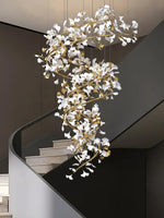 Gingko Spiral Leaf Chandelier