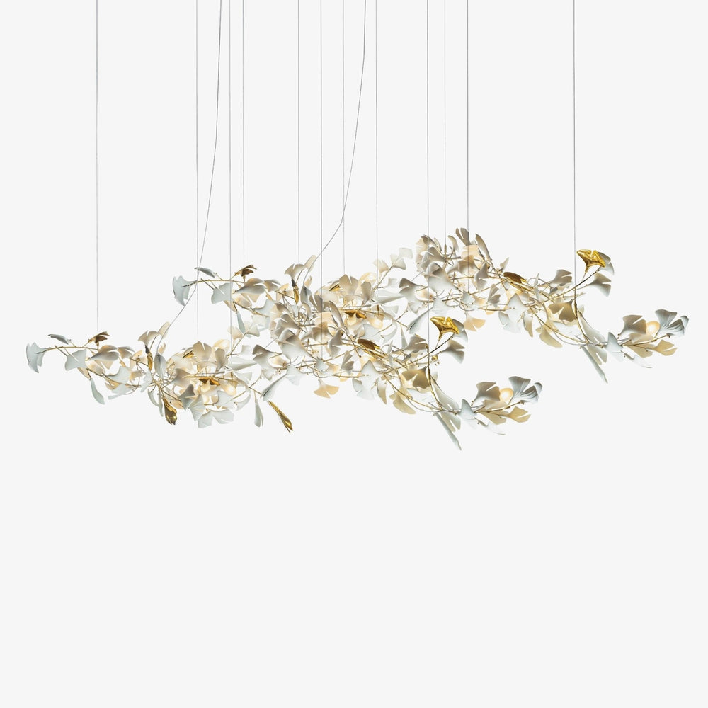 Gingko Leaf Duo Chandelier – Handcrafted Porcelain Statement