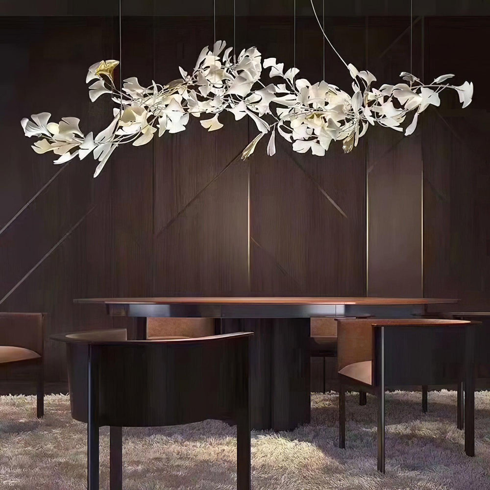Gingko Leaf Duo Chandelier – Handcrafted Porcelain Statement