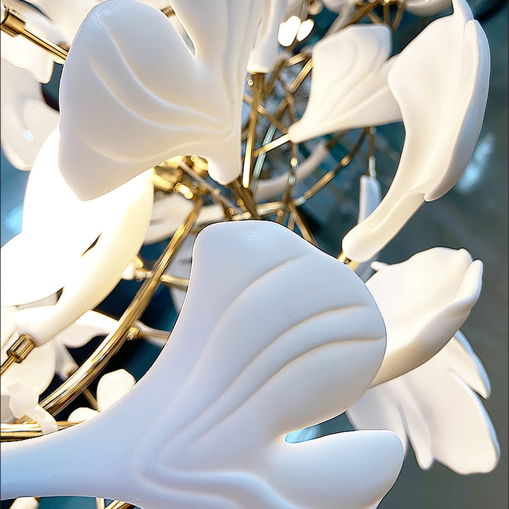 Gingko Leaf Duo Chandelier – Handcrafted Porcelain Statement