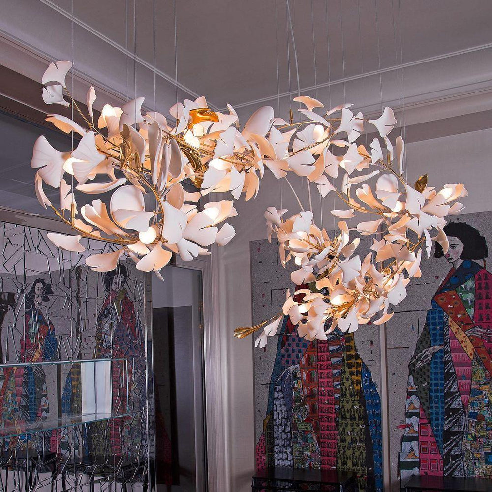 Porcelain Gingko Chandelier