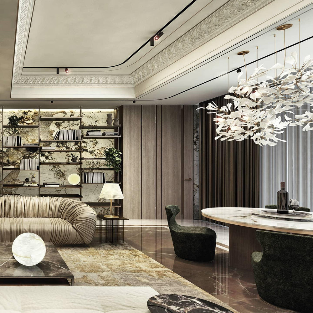 Porcelain Gingko Chandelier