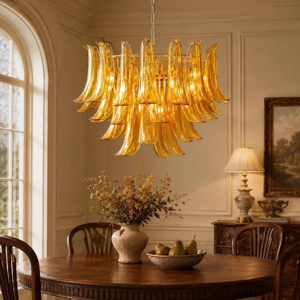 Glass Leaf Chandelier