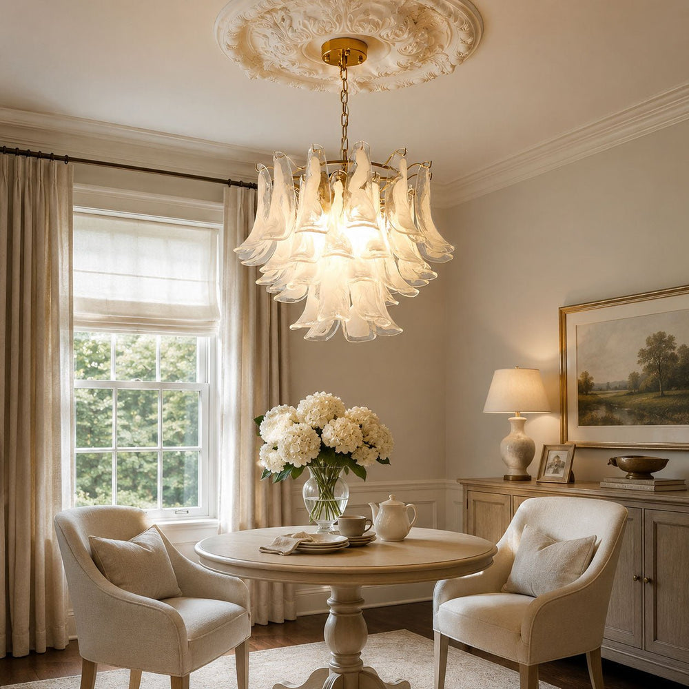 Glass Leaf Chandelier