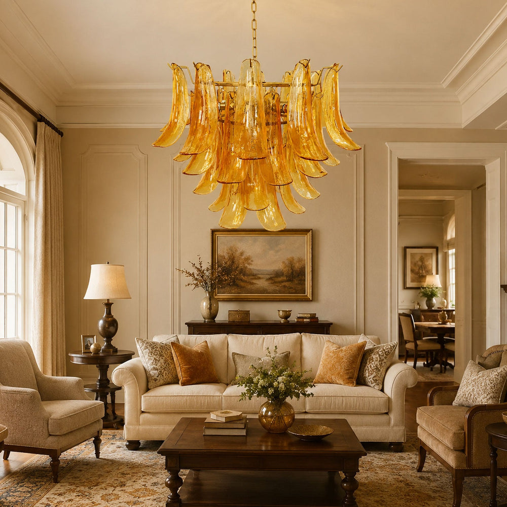 Glass Leaf Chandelier