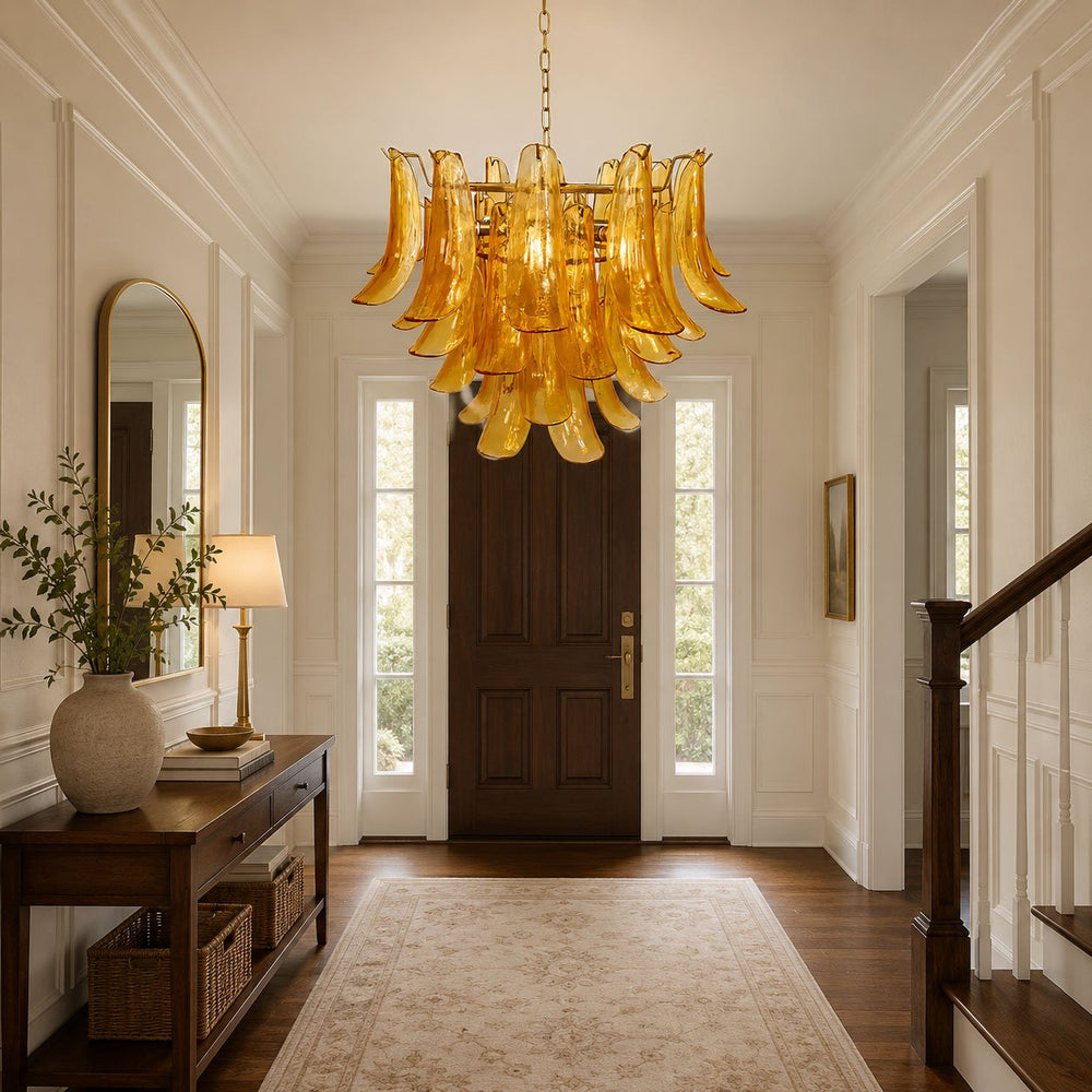 Glass Leaf Chandelier