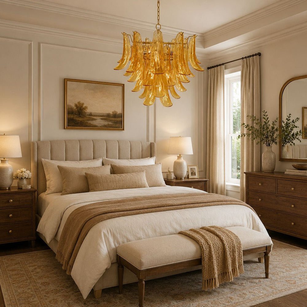 Glass Leaf Chandelier