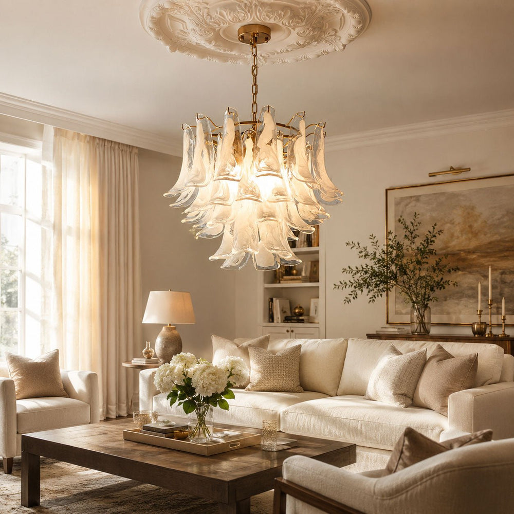 Glass Leaf Chandelier