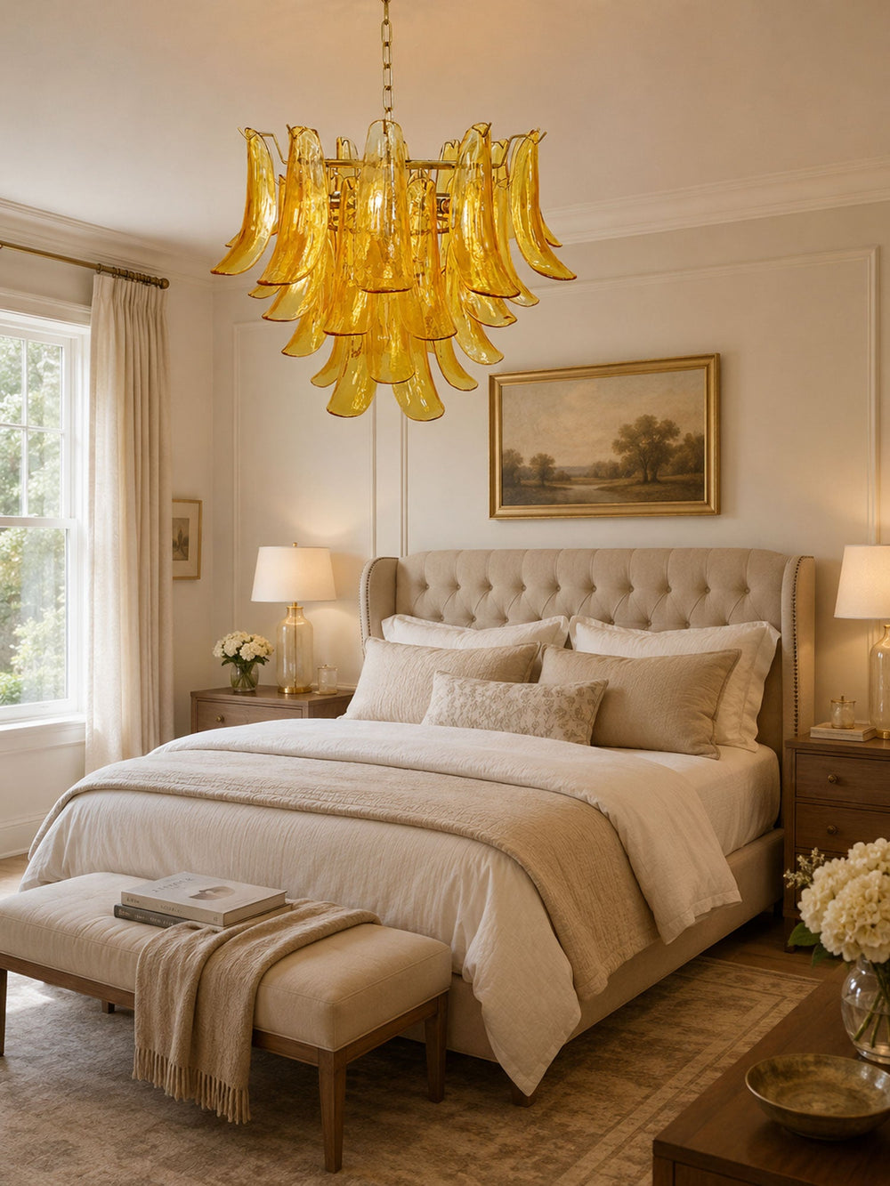 Glass Leaf Chandelier