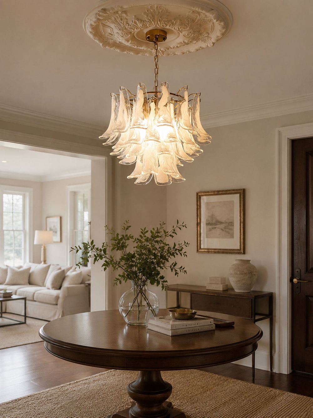 Glass Leaf Chandelier