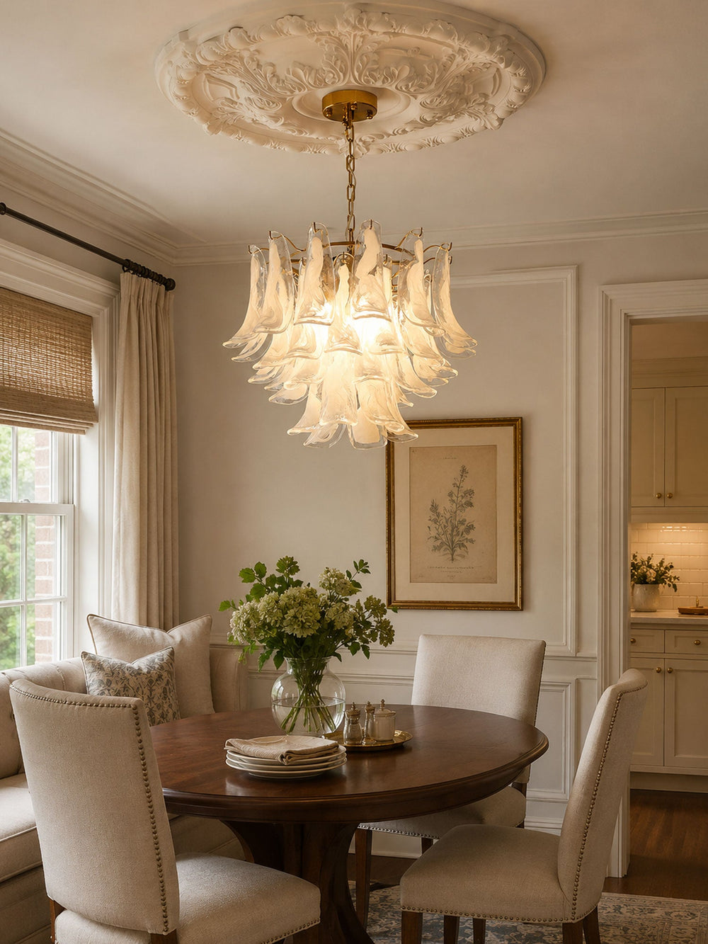 Glass Leaf Chandelier