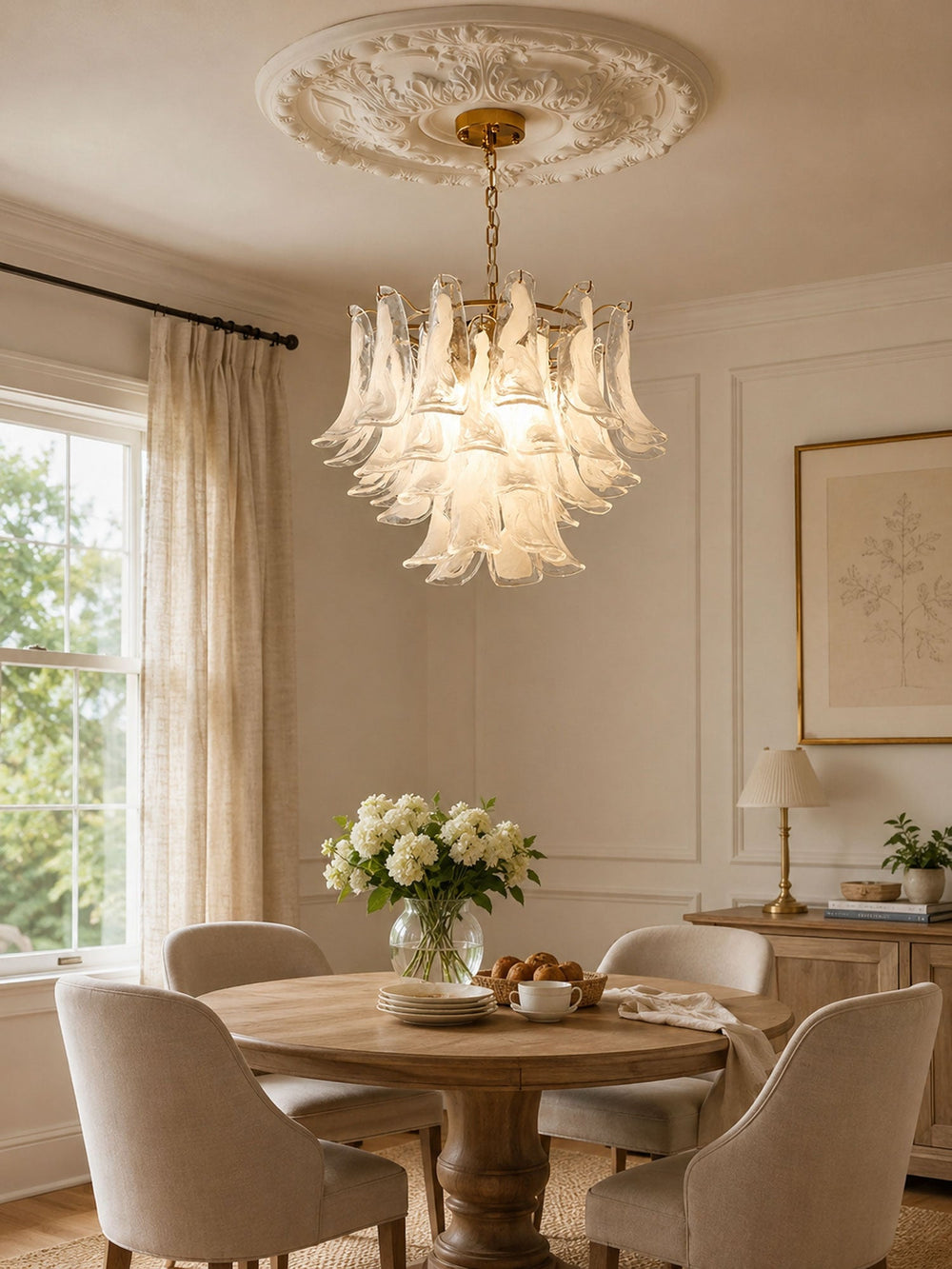 Glass Leaf Chandelier