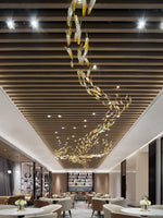 Glass Feathers Flying Chandelier