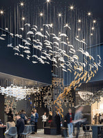 Glass Feathers Flying Chandelier