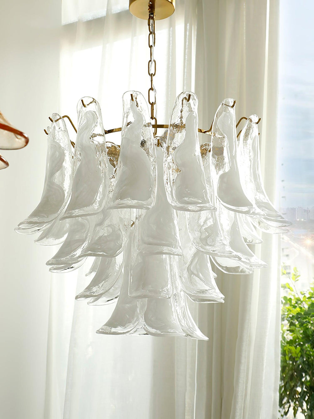 Glass Leaf Chandelier