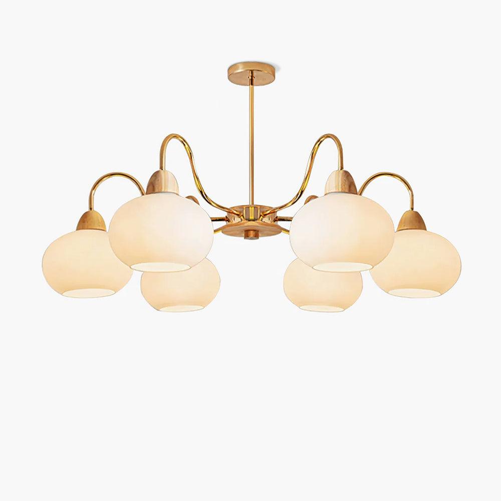 Persimmon Glass Chandelier – Amber Drop Silhouette