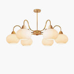 Persimmon Glass Chandelier – Amber Drop Silhouette