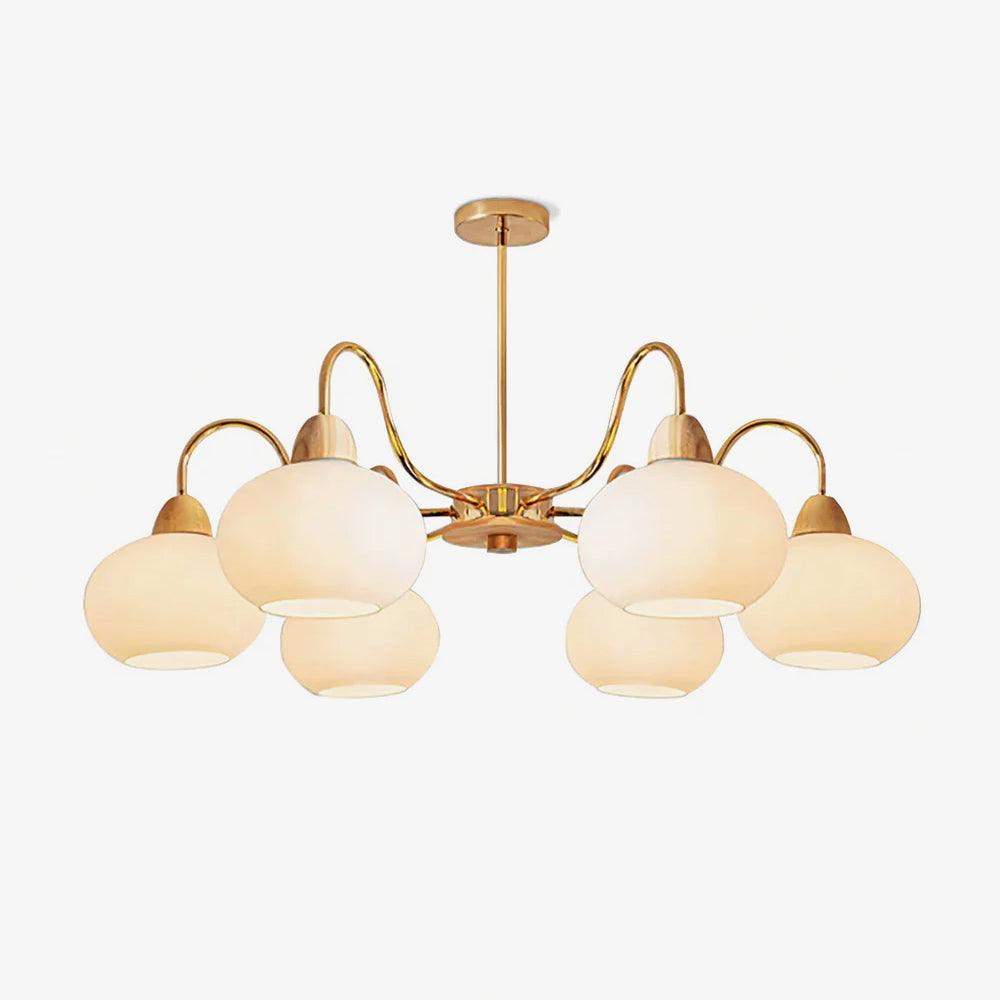 Persimmon Glass Chandelier – Amber Drop Silhouette
