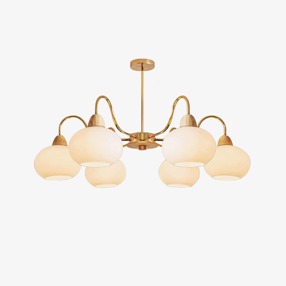 Persimmon Glass Chandelier – Amber Drop Silhouette