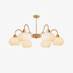 Persimmon Glass Chandelier – Amber Drop Silhouette
