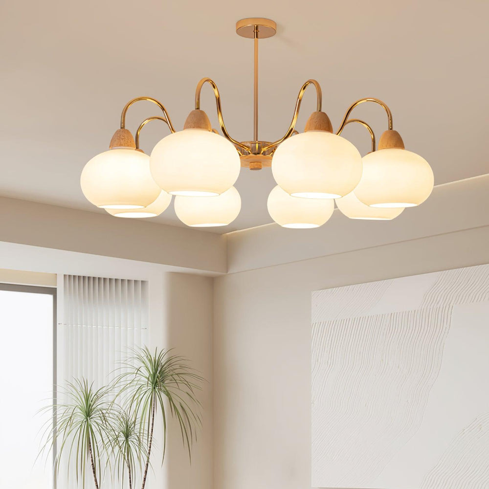 Persimmon Glass Chandelier – Amber Drop Silhouette