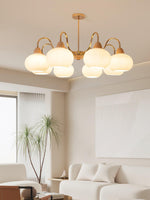 Persimmon Glass Chandelier – Amber Drop Silhouette