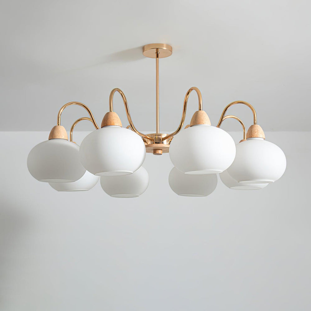 Persimmon Glass Chandelier – Amber Drop Silhouette