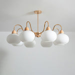Persimmon Glass Chandelier – Amber Drop Silhouette