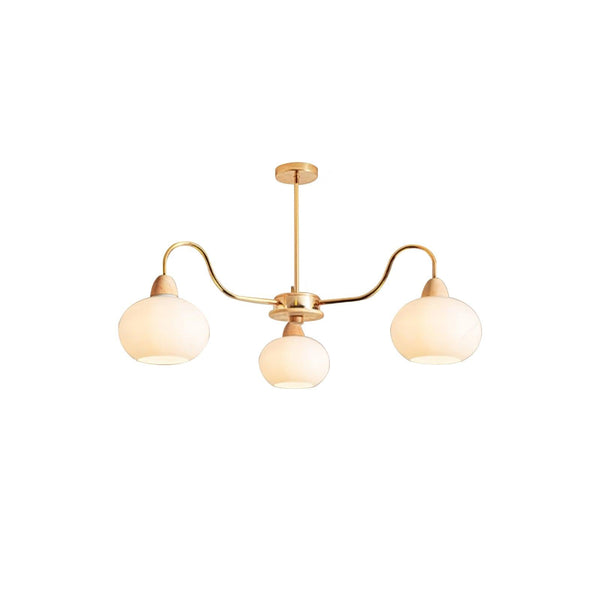 Persimmon Glass Chandelier – Amber Drop Silhouette