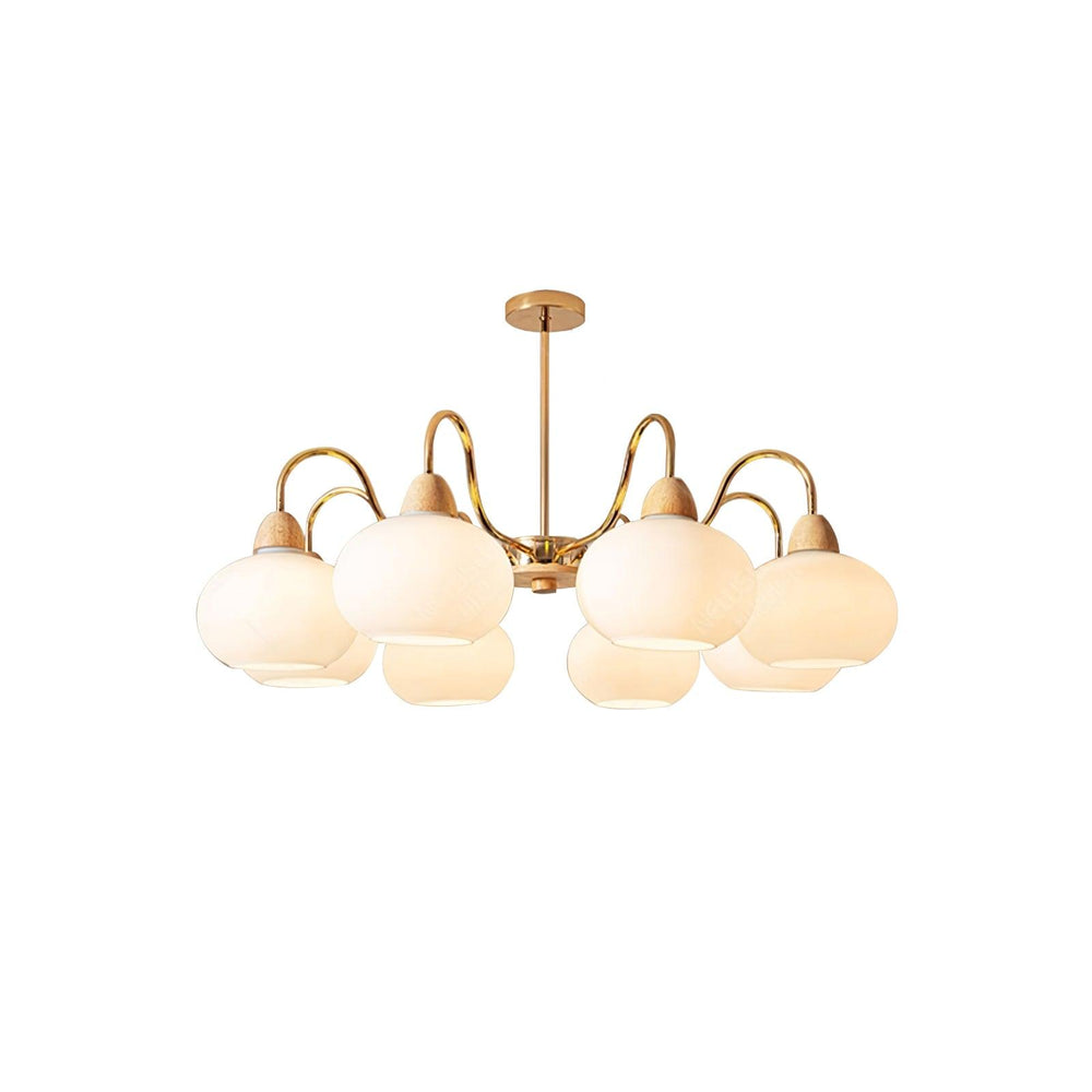 Persimmon Glass Chandelier – Amber Drop Silhouette