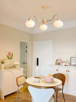 Persimmon Glass Chandelier – Amber Drop Silhouette