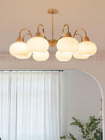 Persimmon Glass Chandelier – Amber Drop Silhouette