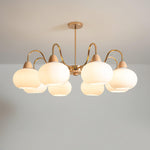 Persimmon Glass Chandelier – Amber Drop Silhouette
