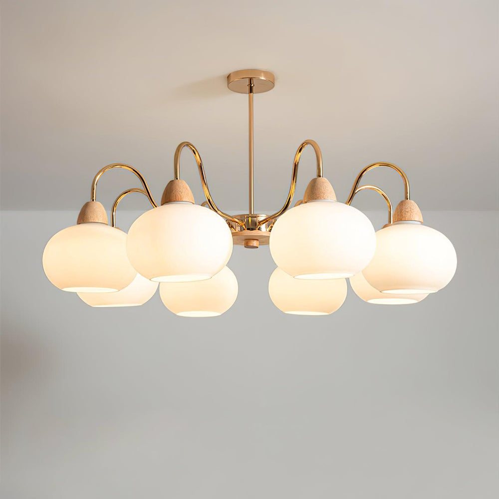 Persimmon Glass Chandelier – Amber Drop Silhouette