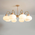 Persimmon Glass Chandelier – Amber Drop Silhouette