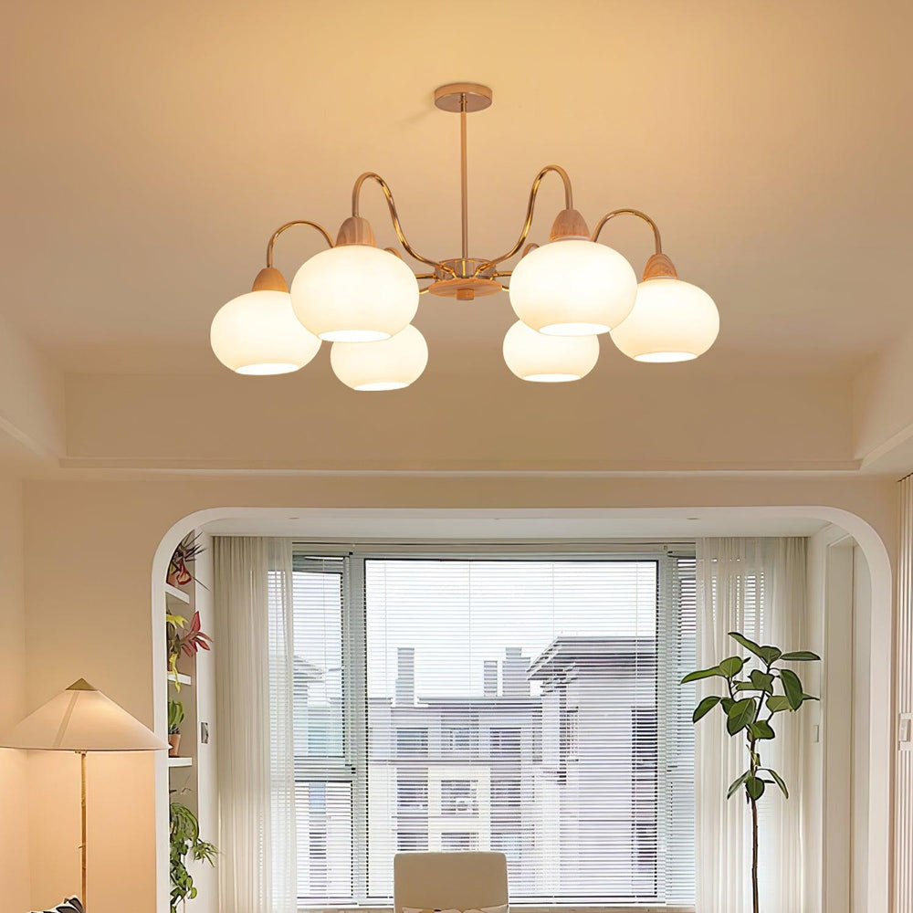 Persimmon Glass Chandelier – Amber Drop Silhouette