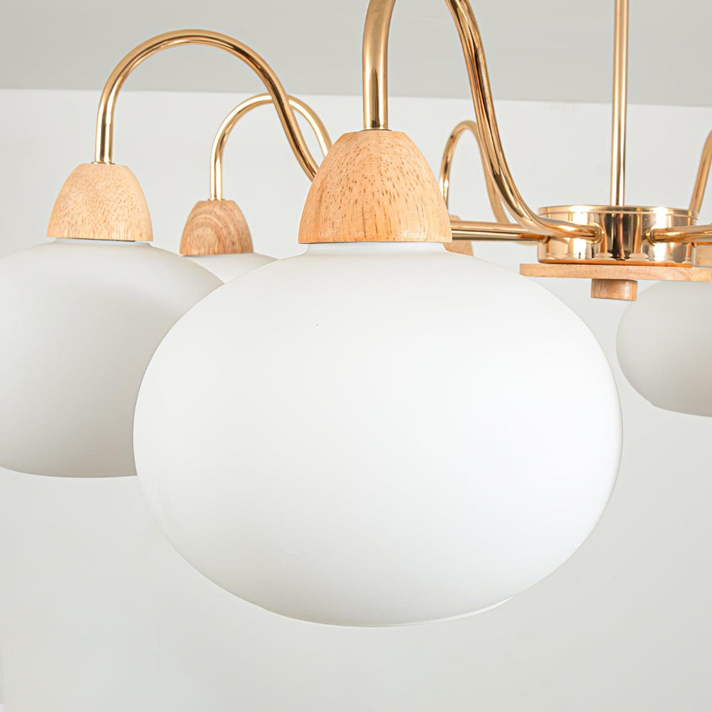 Persimmon Glass Chandelier – Amber Drop Silhouette
