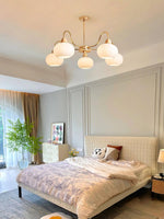 Persimmon Glass Chandelier – Amber Drop Silhouette