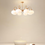 Persimmon Glass Chandelier – Amber Drop Silhouette