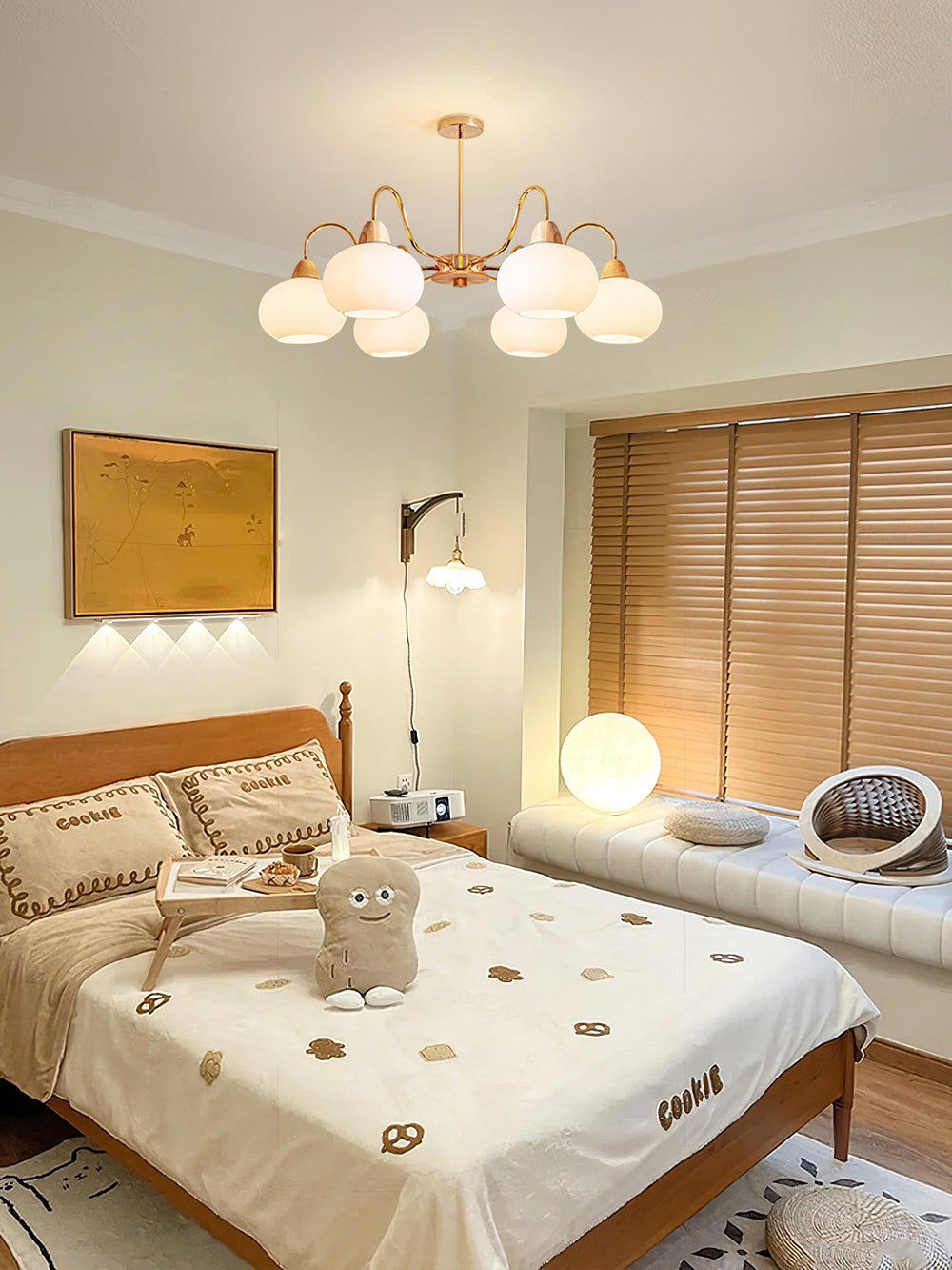 Persimmon Glass Chandelier – Amber Drop Silhouette