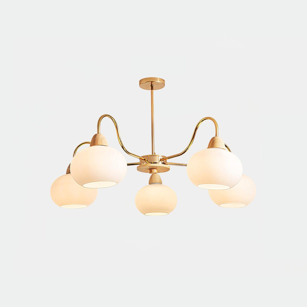 Persimmon Glass Chandelier – Amber Drop Silhouette