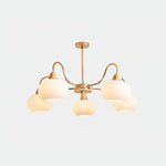 Persimmon Glass Chandelier – Amber Drop Silhouette