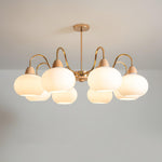 Persimmon Glass Chandelier – Amber Drop Silhouette
