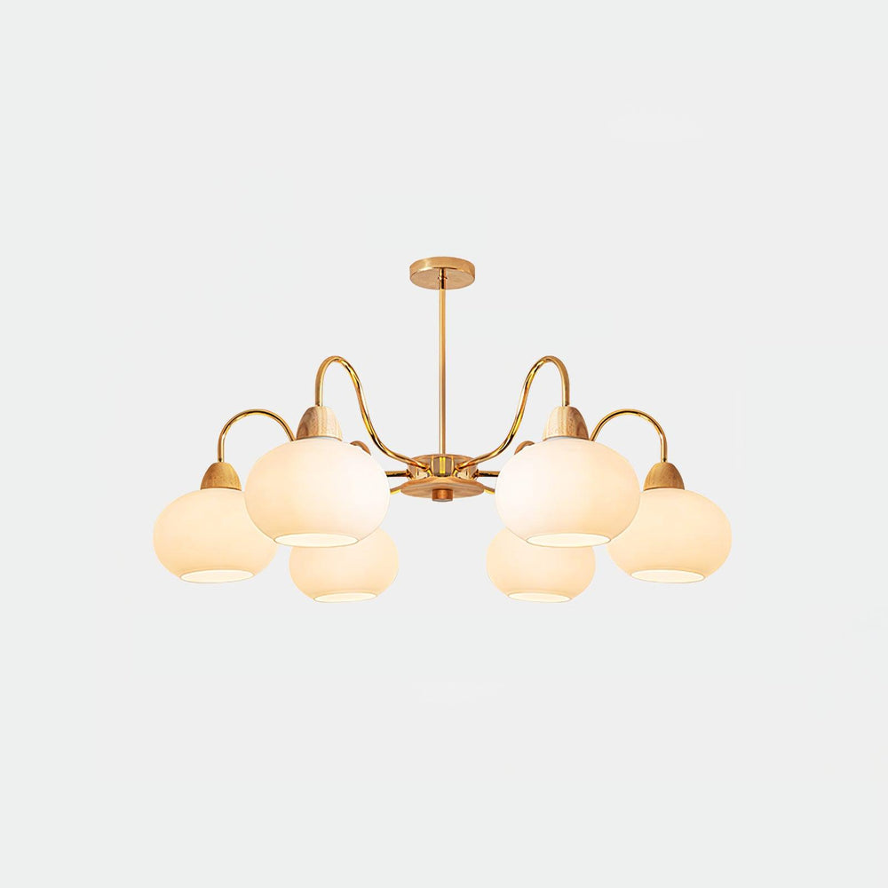 Persimmon Glass Chandelier – Amber Drop Silhouette