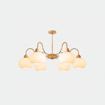 Persimmon Glass Chandelier – Amber Drop Silhouette