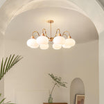 Persimmon Glass Chandelier – Amber Drop Silhouette