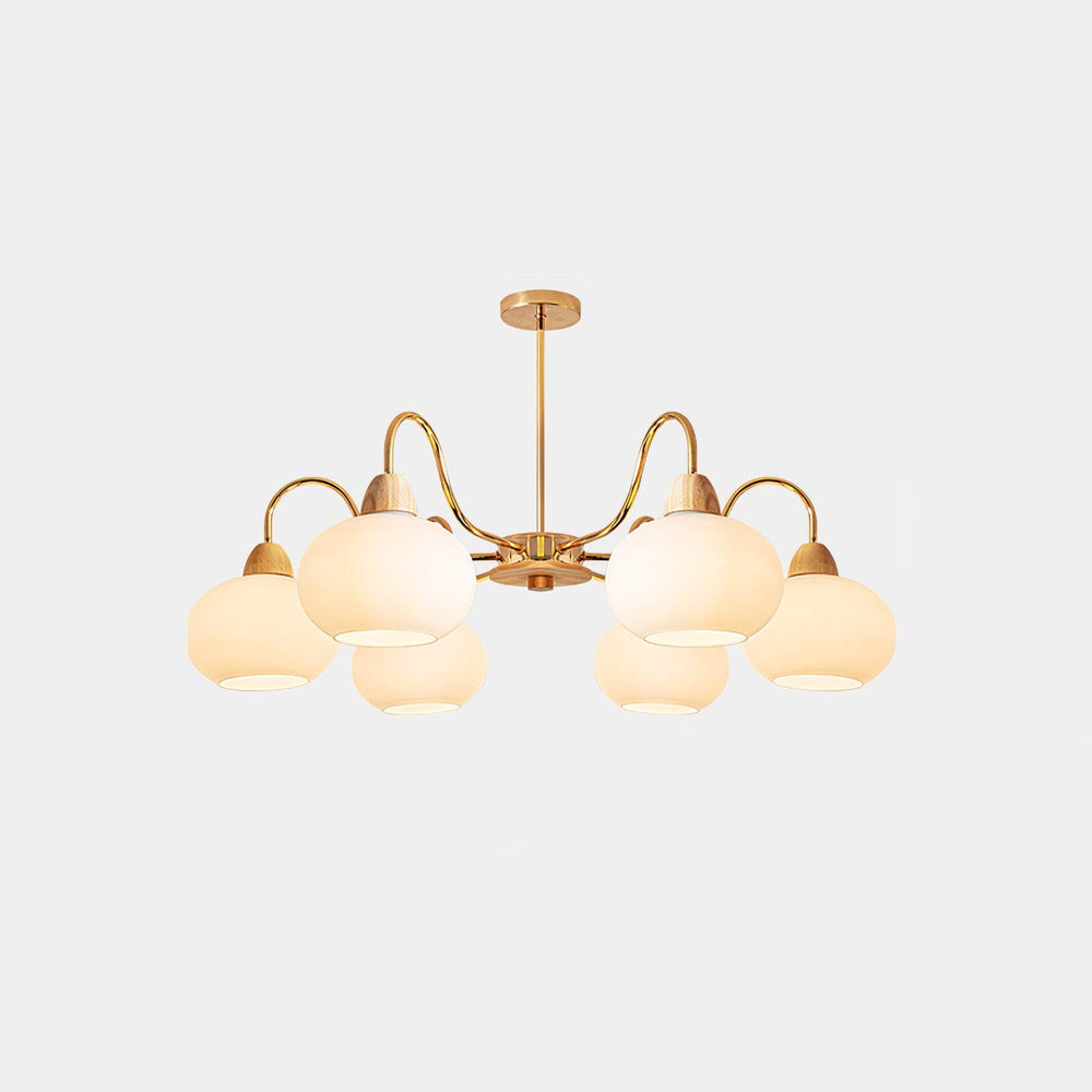 Persimmon Glass Chandelier – Amber Drop Silhouette