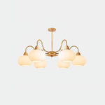 Persimmon Glass Chandelier – Amber Drop Silhouette
