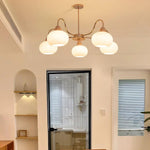 Persimmon Glass Chandelier – Amber Drop Silhouette