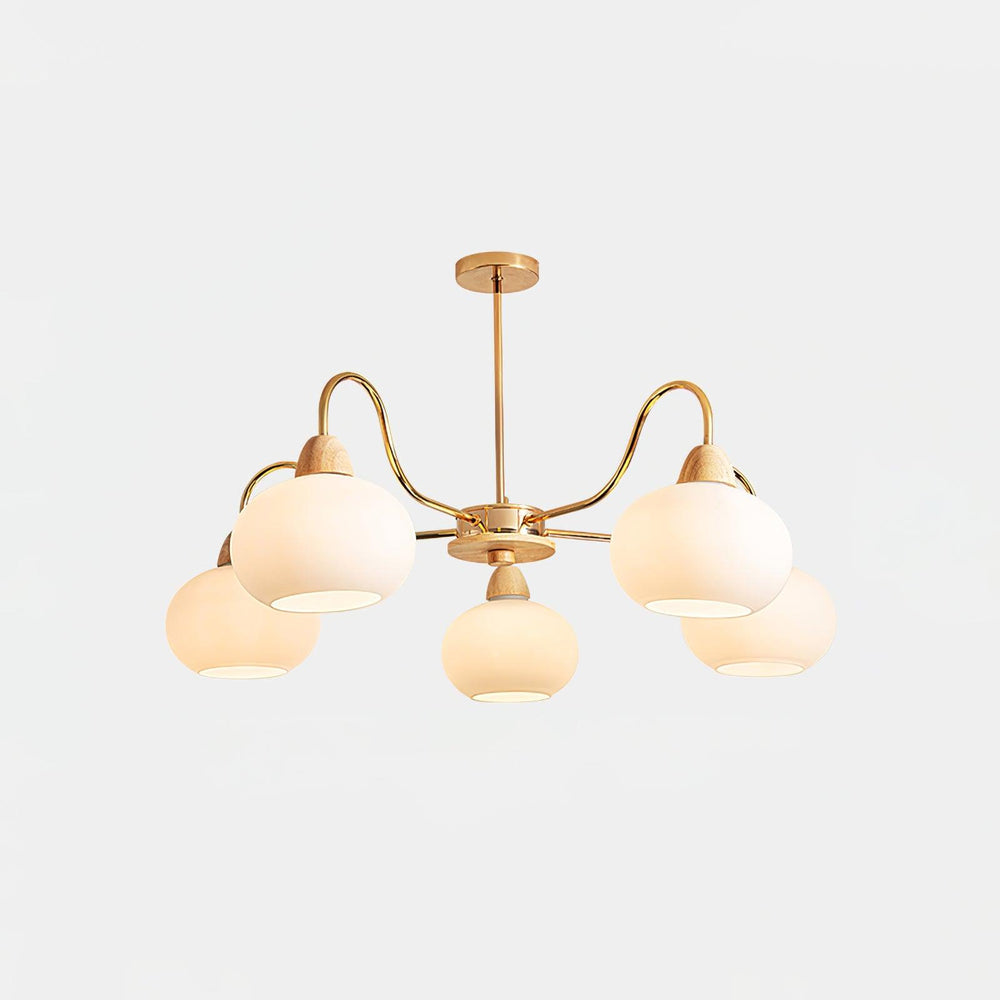 Persimmon Glass Chandelier – Amber Drop Silhouette